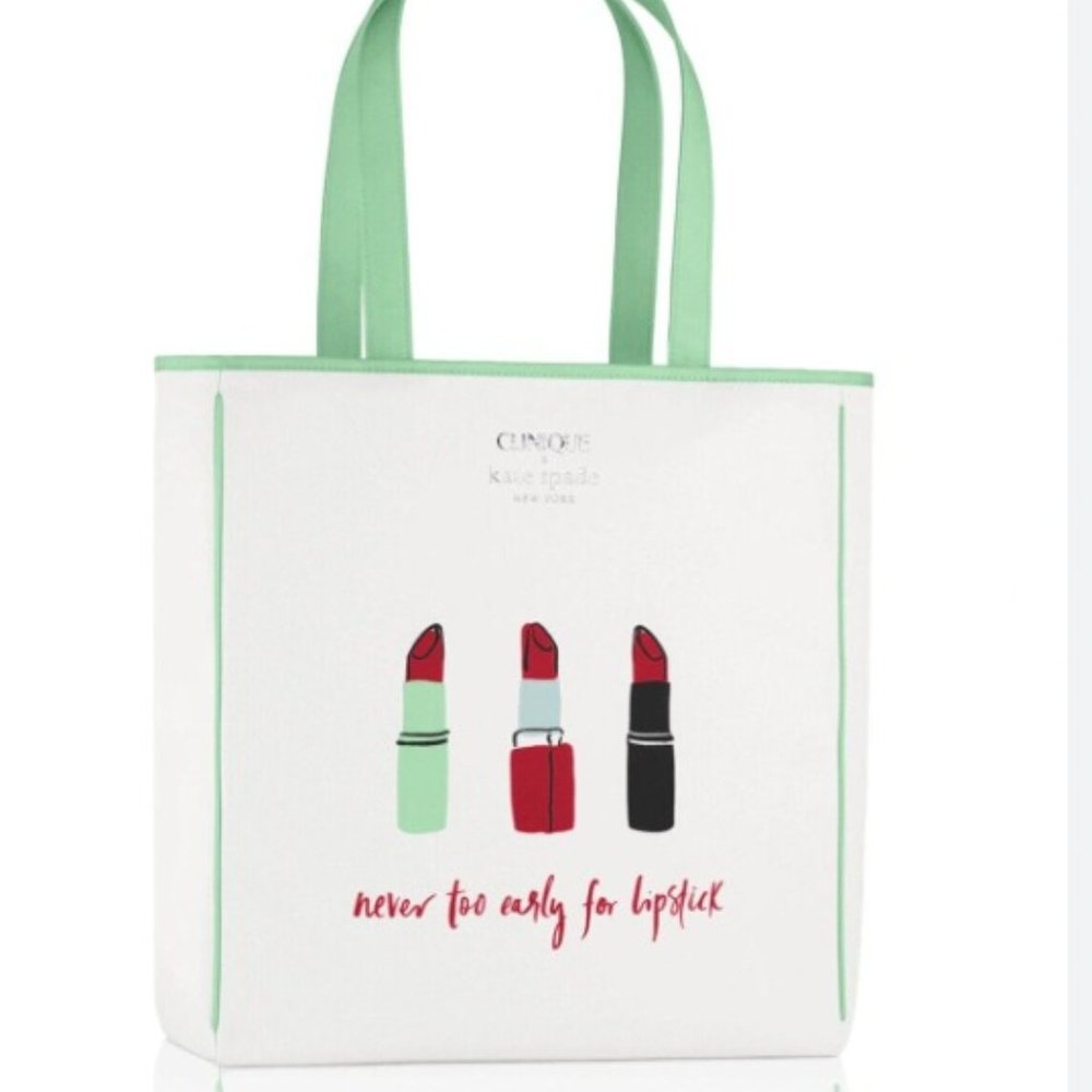 Clinique x Kate Spade New York Set Shopping Tote & Makeup Pouch - Picture 2 of 14